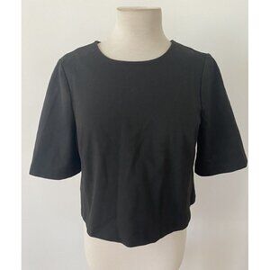 BCBGeneration Women’s Shirt Top Exposed Back Zipper Crop Top Size M Black